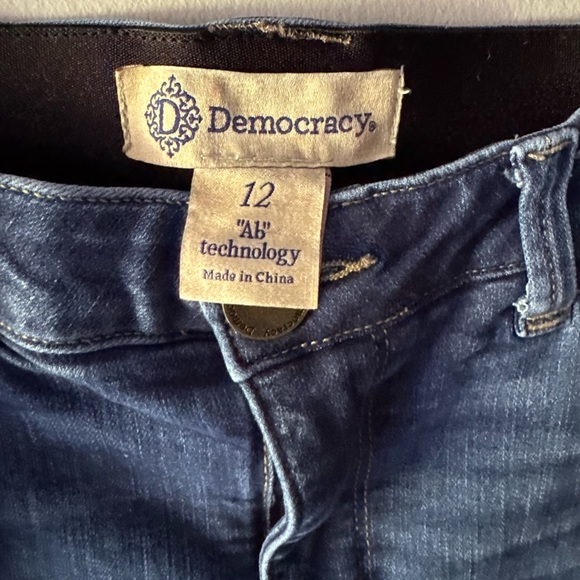 Democracy Jeans Womens 12 Blue Straight High Rise Stretch Ab Technology Denim - Picture 3 of 3